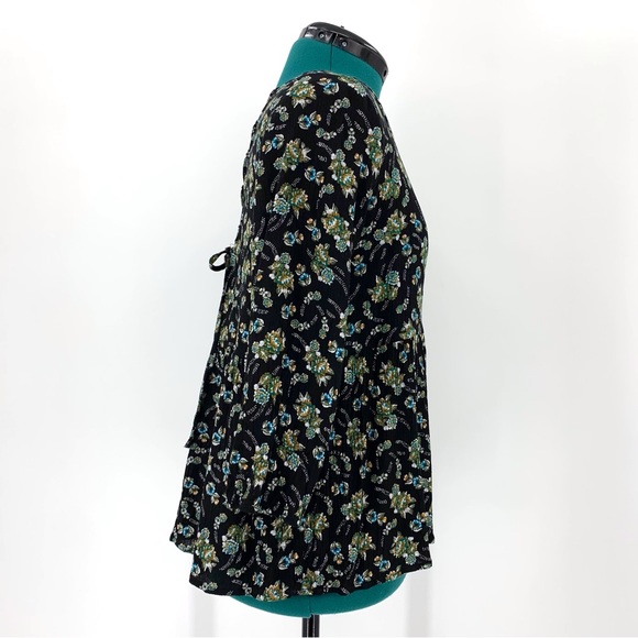 BONGO Floral Patterned 3/4 Sleeve Corset Back Blouse, Medium - Picture 9 of 16